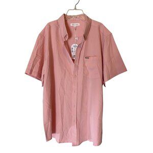 NWT Vintage Summer Pink Water-Repellent Short-Sleeve Button-Up Shirt XXL